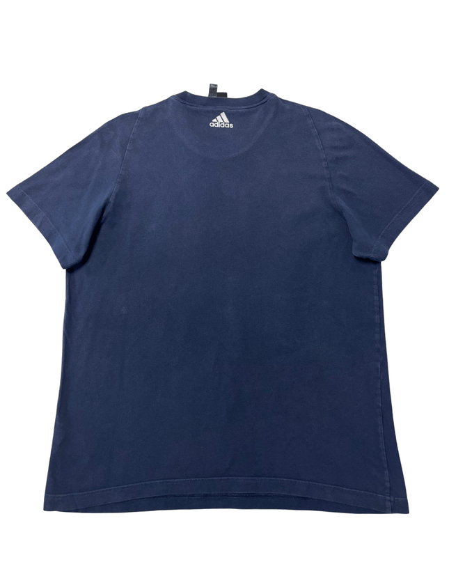 Adidas Navy Blue Logo Print Cotton T-Shirt