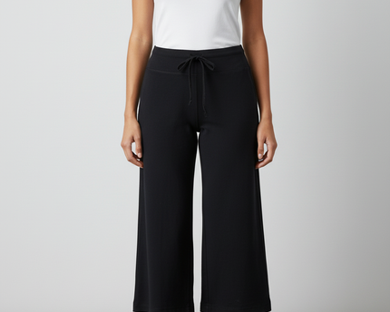 Lululemon Black Wide-Leg Cropped Drawstring Pants
