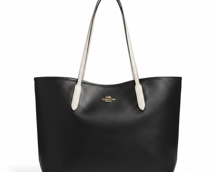 Coach Black Pebbled Leather Tote Bag