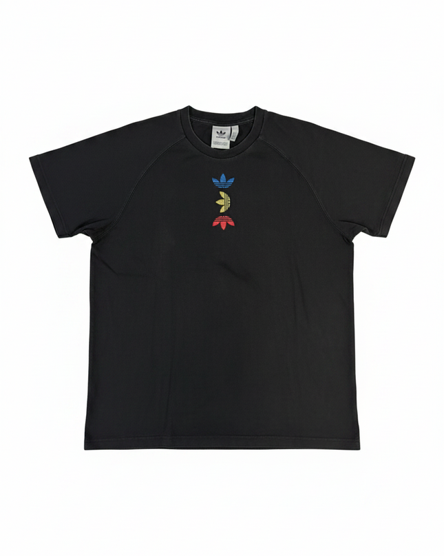 Adidas Black Triple Trefoil Logo Raglan T-Shirt