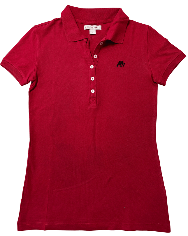 Aéropostale A87 Ruby Red Pique Polo Shirt