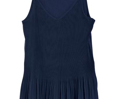 Banana Republic Navy Pleated Drop Hem Tank Top