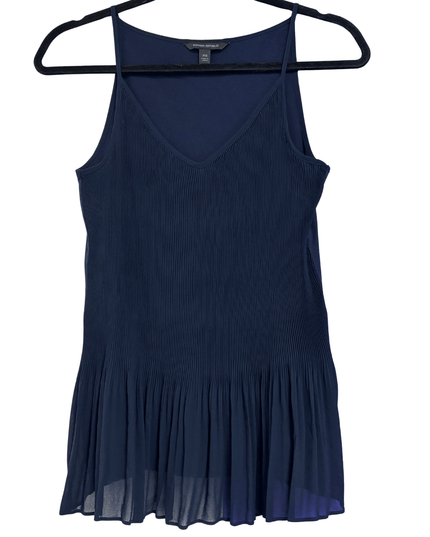 Banana Republic Navy Pleated Drop Hem Tank Top