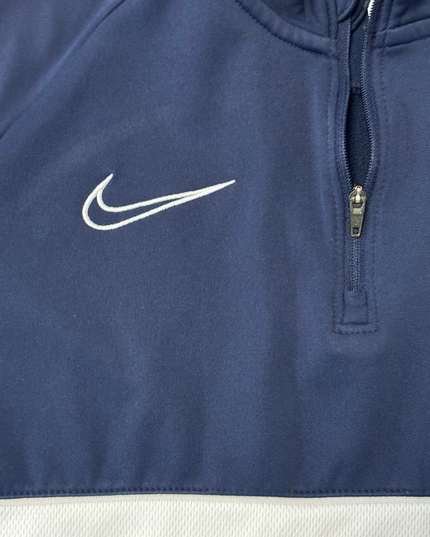 Nike Dri-FIT Navy Blue Quarter-Zip with White Stripe Training Top