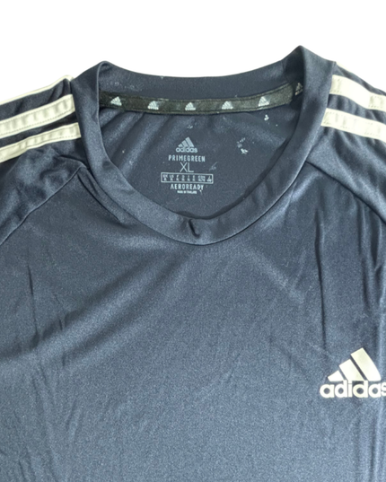 Adidas Aeroready Primegreen Black & Cream 3-Stripes Training T-Shirt - XL