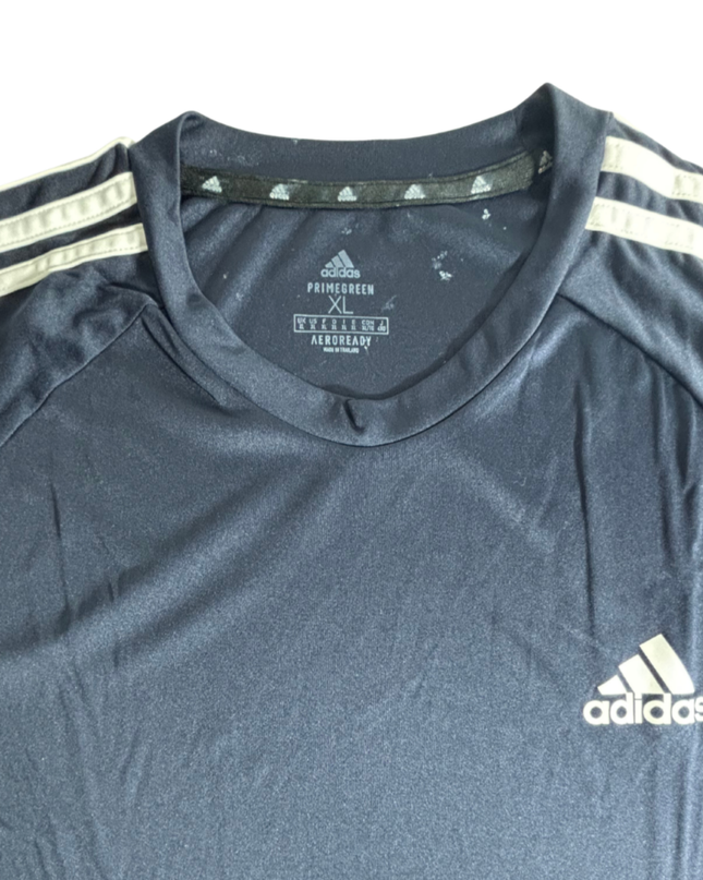 Adidas Aeroready Primegreen Black & Cream 3-Stripes Training T-Shirt - XL