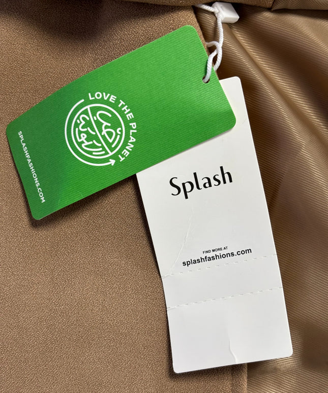 Splash Tan Double-Breasted Blazer Jacket | With Tag