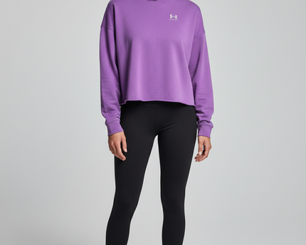 Under Armour Purple Relaxed Fit Cropped Hoodie