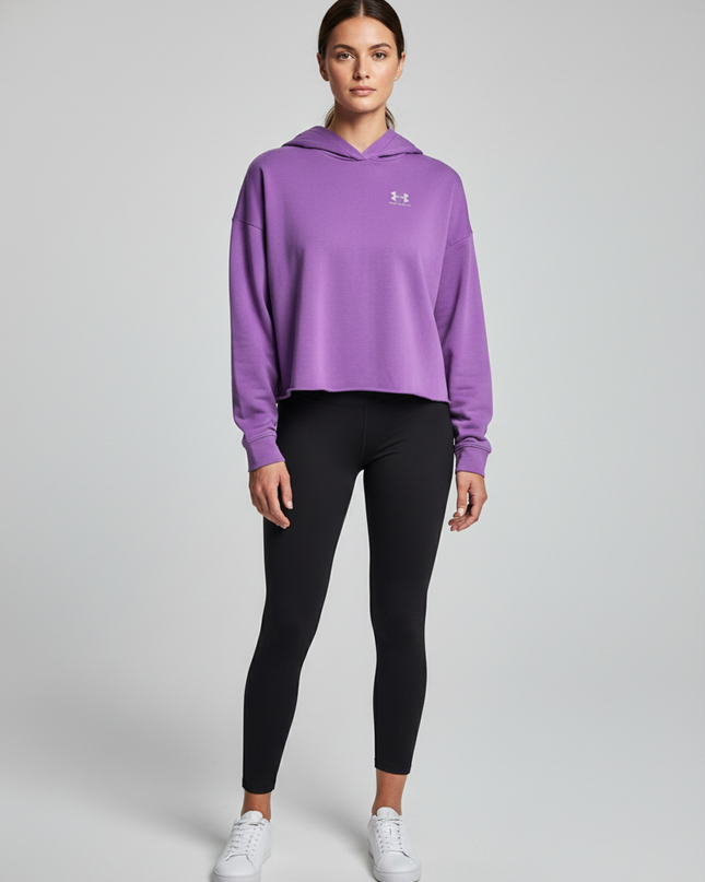 Under Armour Purple Relaxed Fit Cropped Hoodie