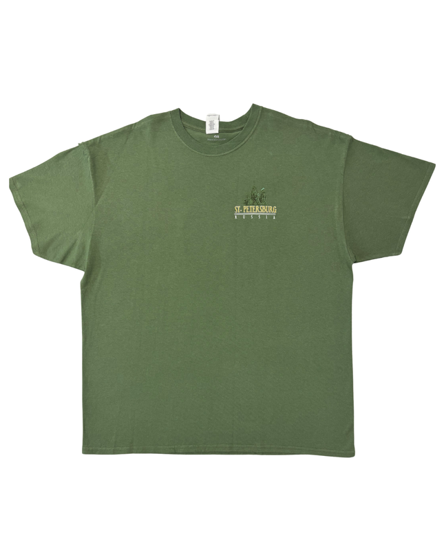 Gildan St. Petersburg Russia Souvenir Green Graphic T-Shirt - XL
