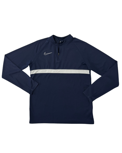 Nike Dri-FIT Navy Blue Quarter-Zip with White Stripe Training Top