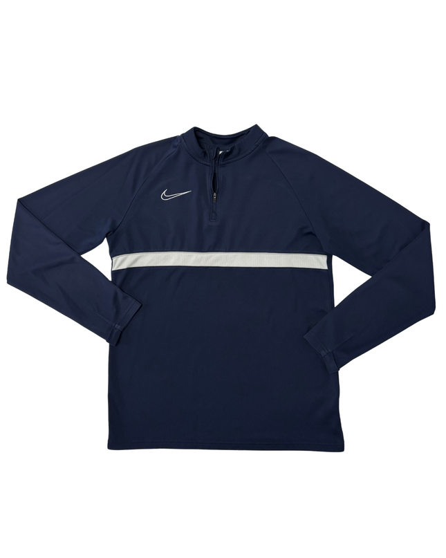 Nike Dri-FIT Navy Blue Quarter-Zip with White Stripe Training Top