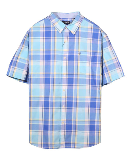 Chaps Plaid Performance Classic Button Up Blue Shirt