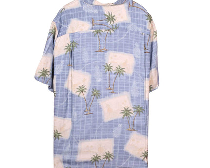 Batik Bay Palm Tree Print Periwinkle Blue Hawaiian Shirt