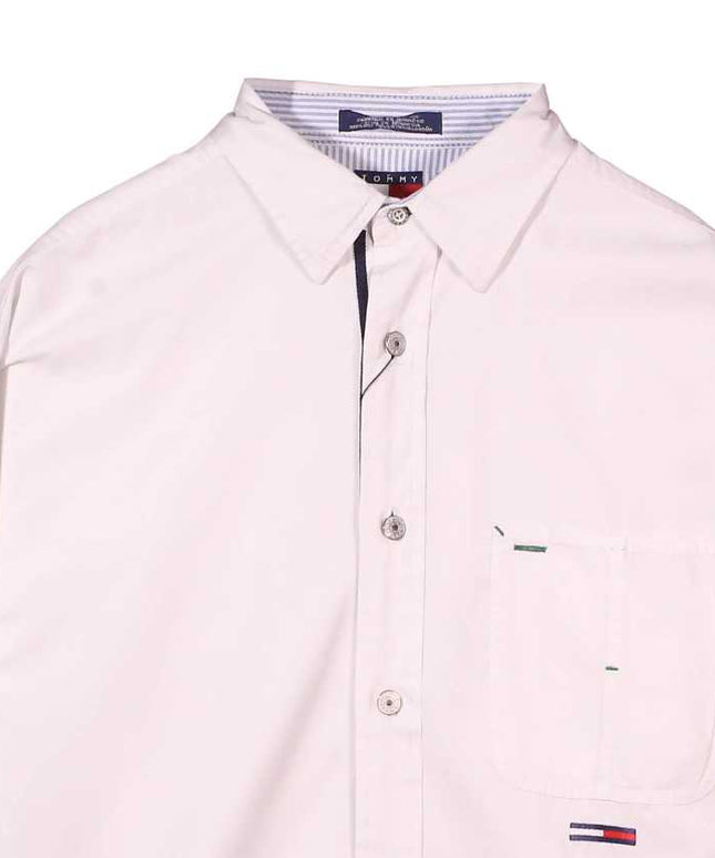Tommy Jeans Off-White Contrast Trim Casual Shirt