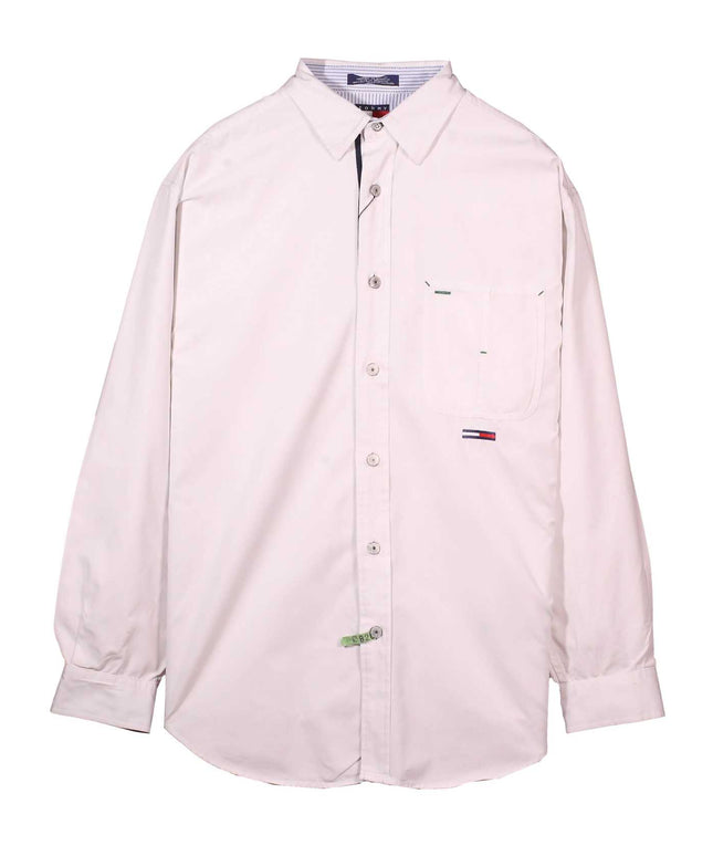 Tommy Jeans Off-White Contrast Trim Casual Shirt