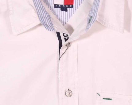 Tommy Jeans Off-White Contrast Trim Casual Shirt