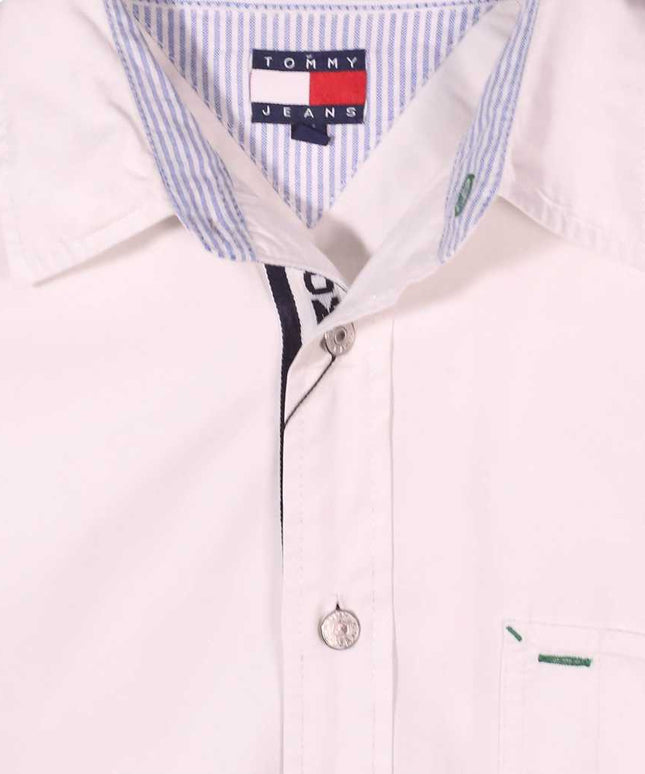 Tommy Jeans Off-White Contrast Trim Casual Shirt