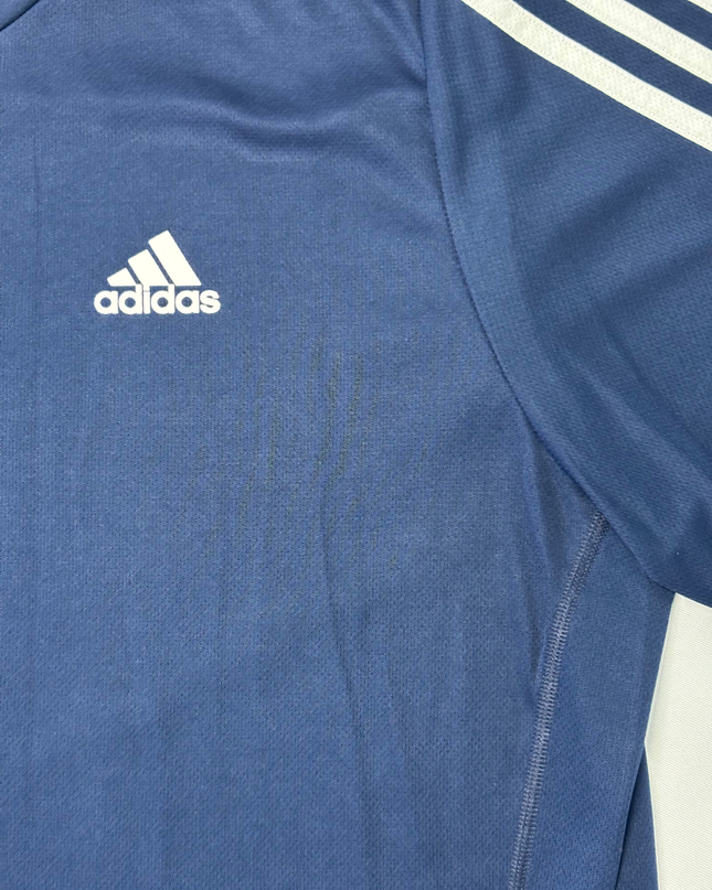 Adidas Climalite Navy Blue 3-Stripes Running T-Shirt