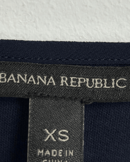 Banana Republic Navy Pleated Drop Hem Tank Top