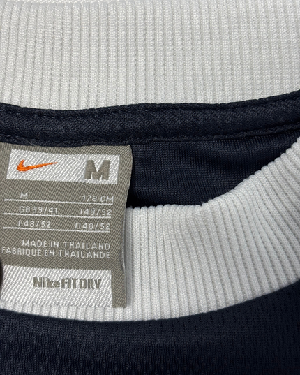Vintage Nike FitDry Navy Blue & White Collar Performance Training T-Shirt