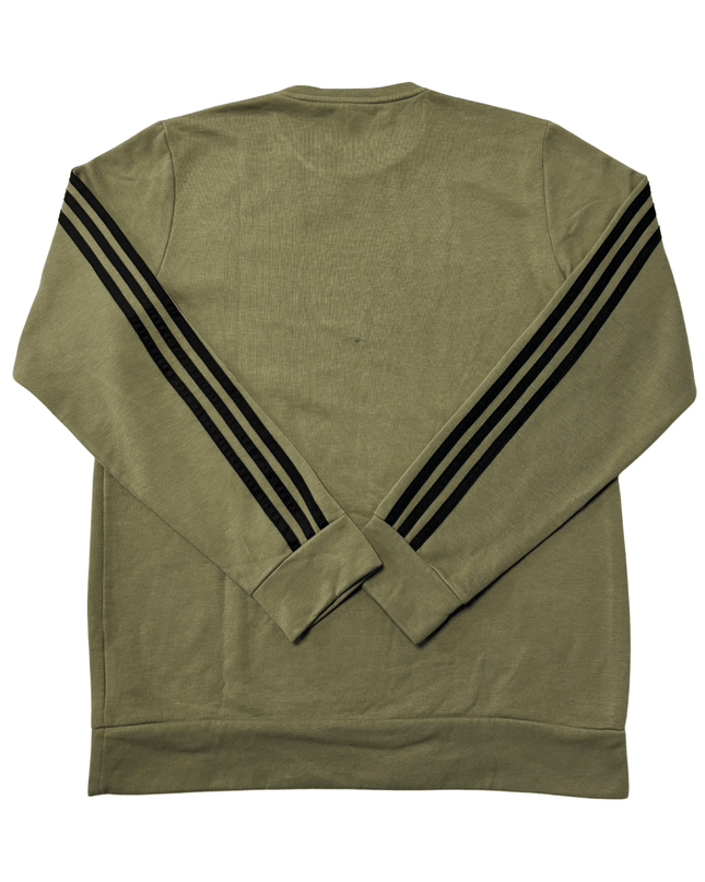 Adidas Olive Green 3-Stripes Crewneck Sweatshirt