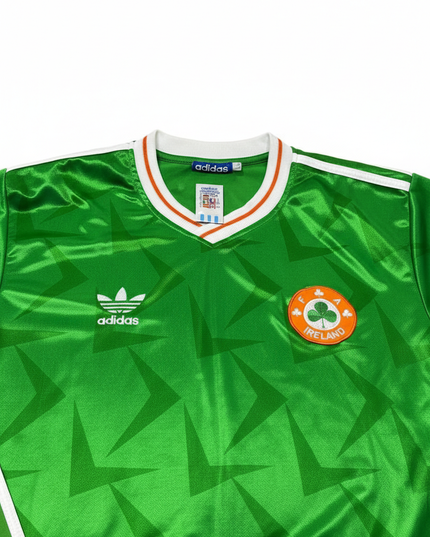 Adidas Green Vintage Ireland FAI Long Sleeve Soccer Jersey