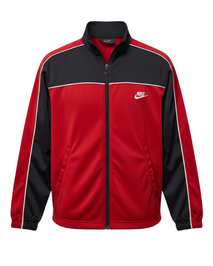 Nike Red and Black Colorblock Full-Zip Track Jacket