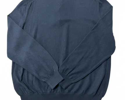 BOSS Navy Blue Long Sleeve Knitted Polo Sweater