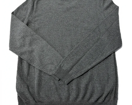 BOSS Grey Virgin Wool Crew Neck Sweater