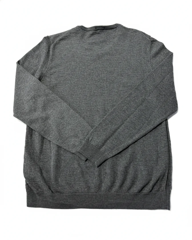 BOSS Grey Virgin Wool Crew Neck Sweater