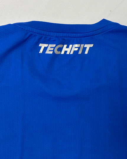 Adidas Techfit Climalite Performance Training Blue & Grey Panel Shirt