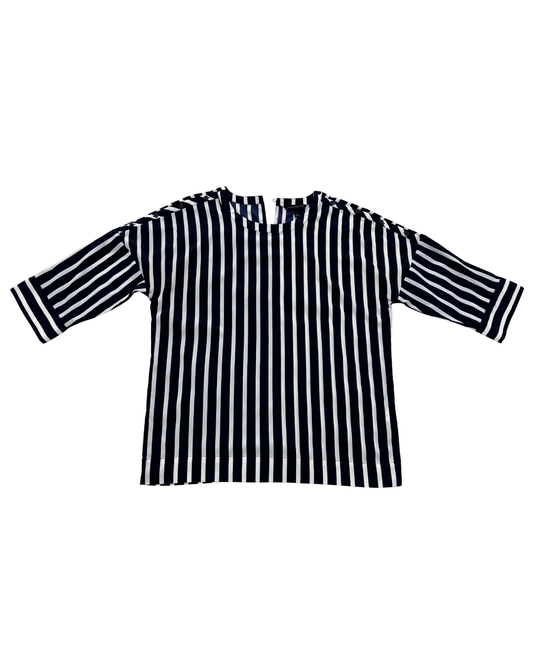 Banana Republic Striped Navy & White Blouse - XL