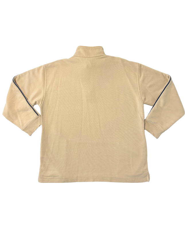 FILA Vintage Beige Quarter-Zip Fleece Pullover Sweatshirt