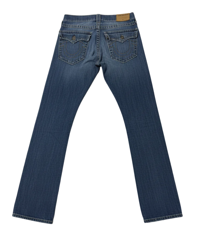 True Religion Blue Ricky Relaxed Straight Leg Jeans