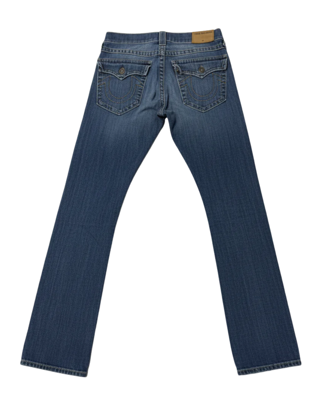 True Religion Blue Ricky Relaxed Straight Leg Jeans
