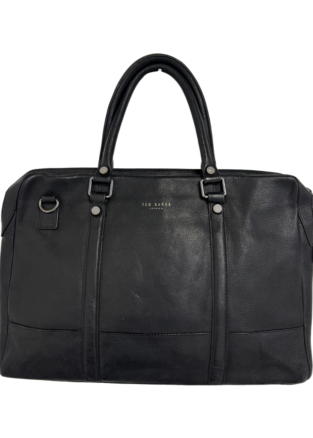 Ted Baker London Black Pebbled Work Bag / Briefcase