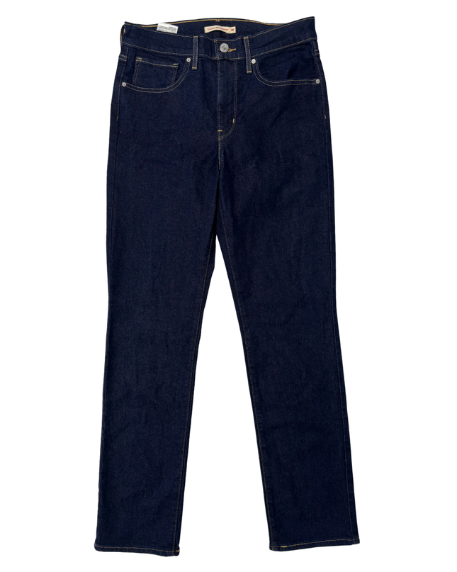 Levi's 724 High-Rise Straight Indigo Blue Denim Jeans - M | Waist: 30"