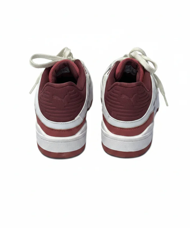 Puma White/Maroon Slipstream Retro Sneakers