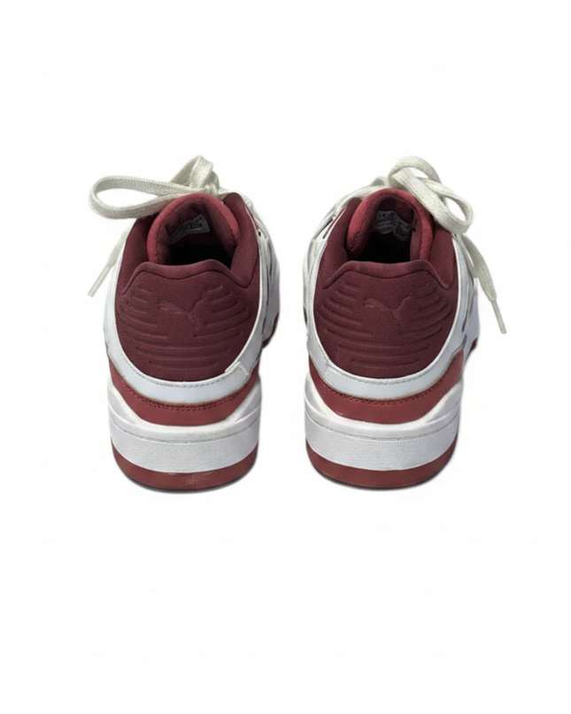 Puma White/Maroon Slipstream Retro Sneakers