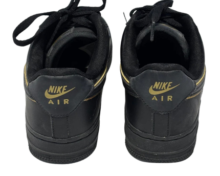 Nike Black and Gold Air Force 1 Low Sneakers