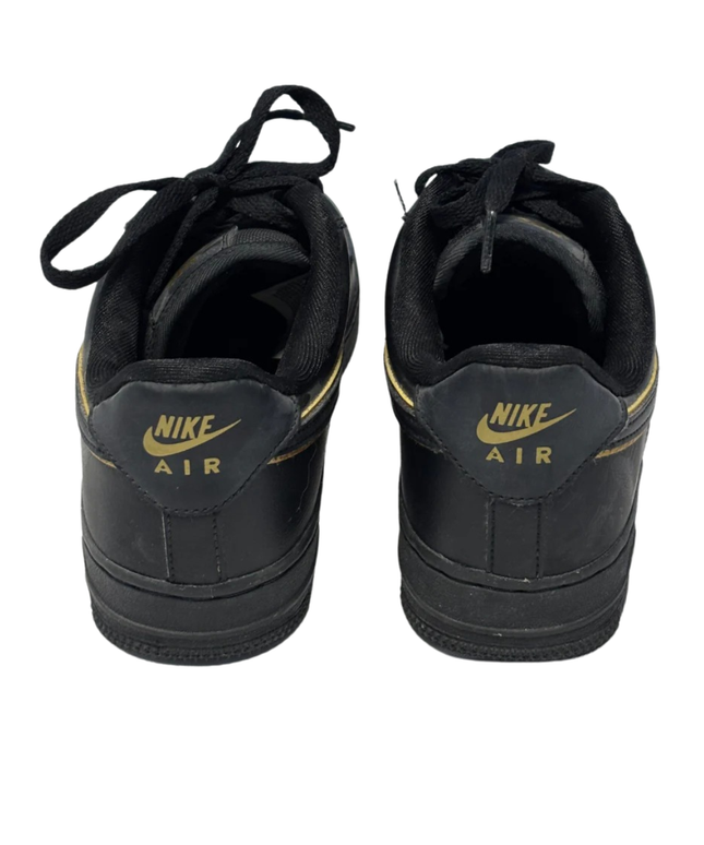Nike Black and Gold Air Force 1 Low Sneakers