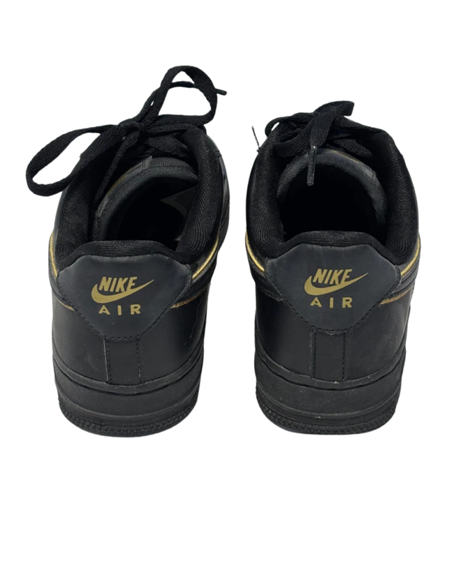 Nike Black and Gold Air Force 1 Low Sneakers