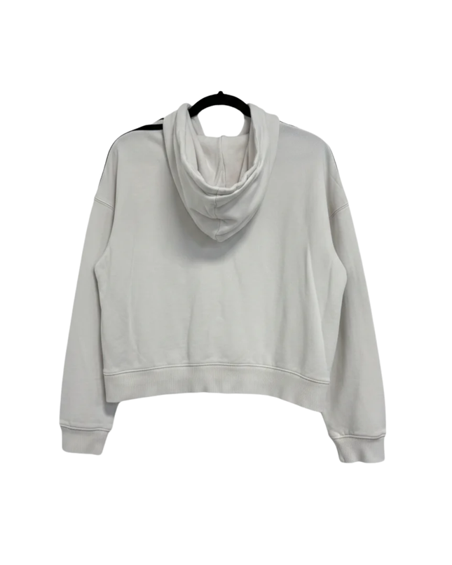 Adidas White 3-Stripes Zip-Up Hoodie
