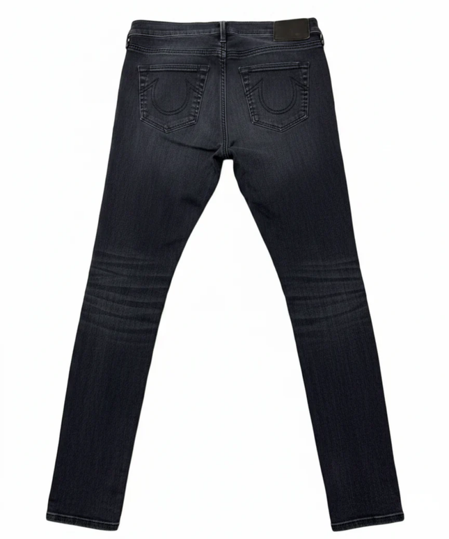 True Religion Dark Gray Halle Mid Rise Super Skinny Jeans