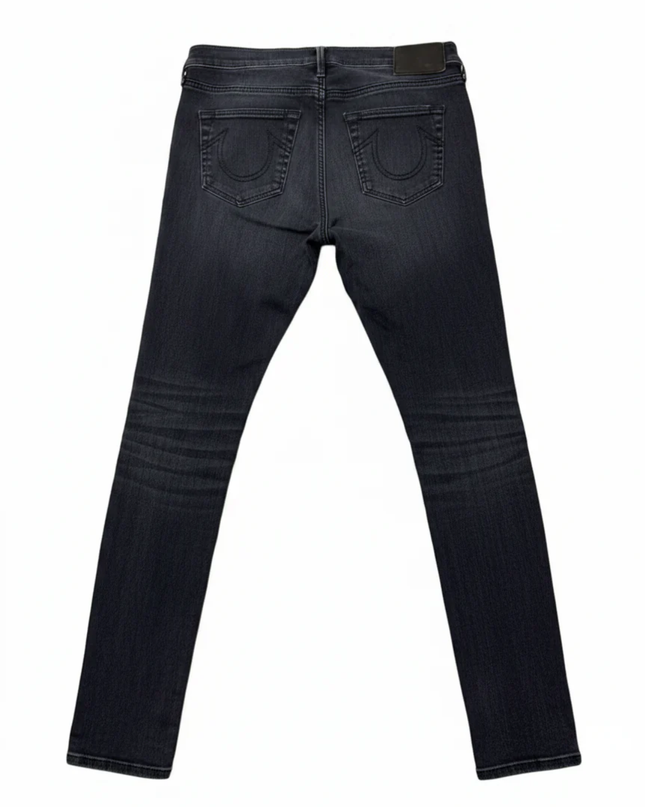 True Religion Dark Gray Halle Mid Rise Super Skinny Jeans