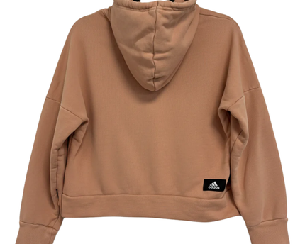Adidas Peach Cropped Graphic Logo Hoodie