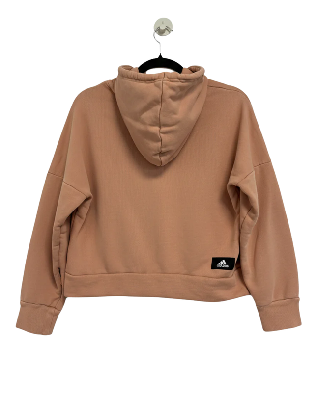 Adidas Peach Cropped Graphic Logo Hoodie
