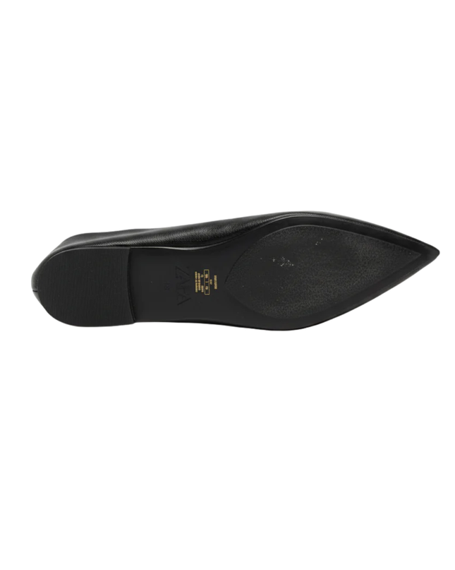 ZARA Black Pointed Toe Leather Flats