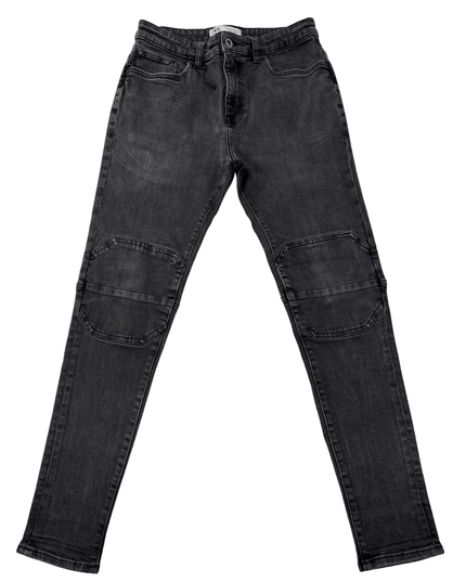 ZARA Slim Fit Washed Black Seam Detail Denim Jeans